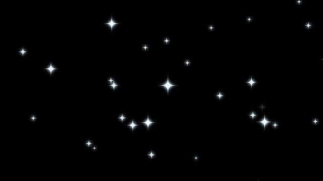 Luxury glitter sparkle stars trail line, glowing fairy dust shimmer particles, twinkling white magic dust animation, pixie dust path burst effect, seamless sparkling stars motion on black screen, 4K