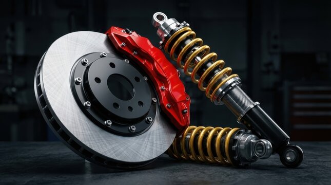 Automotive brake rotor and shock absorber suspension components