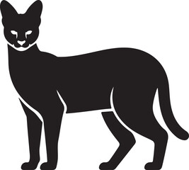 Fototapeta premium Black Serval Silhouette Icon Design