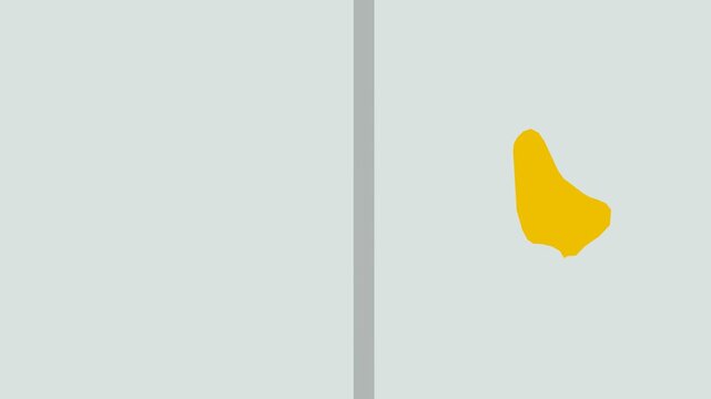 Barbados map. Animated zoom into the country on the Globe in Pale Mint Dark Pink color palette. Country logo animation with round text and airplanes. Map with meridians, parallels. Authentic video.