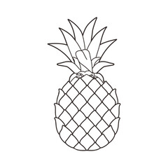 Obraz premium Black and white pineapple vector illustration