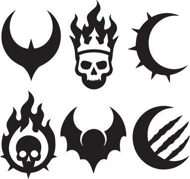 Collection of gothic and satanic symbols