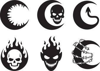 Obraz premium Collection of six unique crescent moon designs with various themes