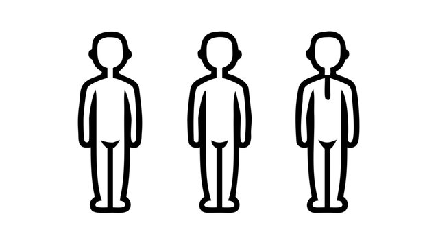 Female Character Turnaround Sheet Front Side Back View Cartoon Style Full Body Design Reference Illustration