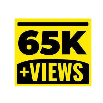 65K Views Digital Reach Counter PNG, Audience Boost Badge Icon, Engagement Rise Label Design, Trending Content Tag Graphic, Viewer Count Sticker PNG