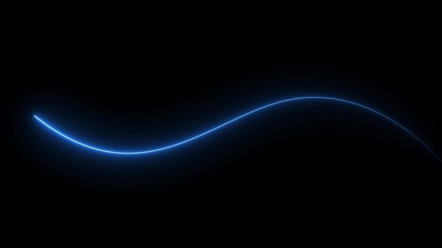 Abstract glowing neon lights blinking lines moving animation. colorful neon line moving on background. Seamless loop animation neon light line technology on transparent background.