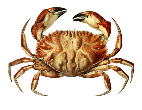 Dungeness crab. Hand painted illustration of crab.