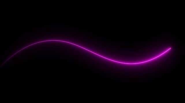 Abstract glowing neon lights blinking lines moving animation. colorful neon line moving on background. Seamless loop animation neon light line technology on transparent background.
