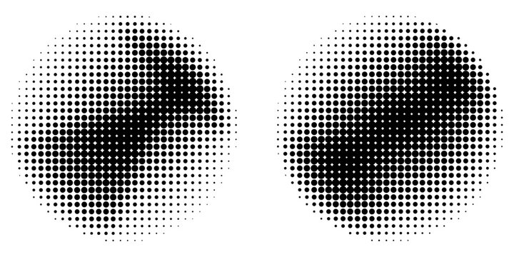 Circle dot frame. Circular border with effect halftone. Modern faded ring. vector ilustration