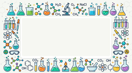 Fototapeta premium Science Laboratory Frame with Chemistry Icons