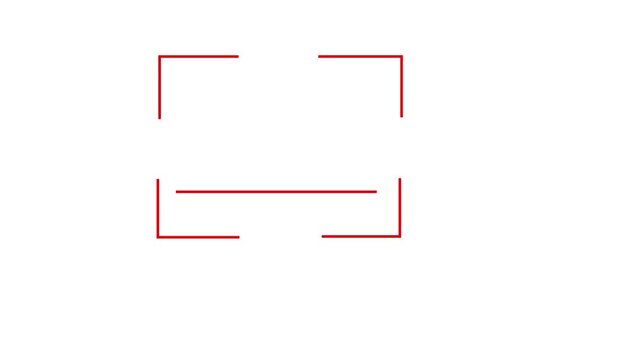 Scanner frame animation with digital scan indicator. Scanning animation showing detection and analysis process. Minimal scanner icon motion for security, system and technology use. Scanning icon