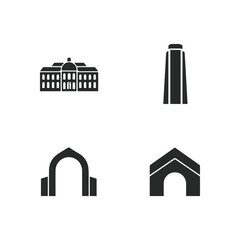 Fototapeta premium Minimalist Black Building And Architecture Icons Set For Web Design