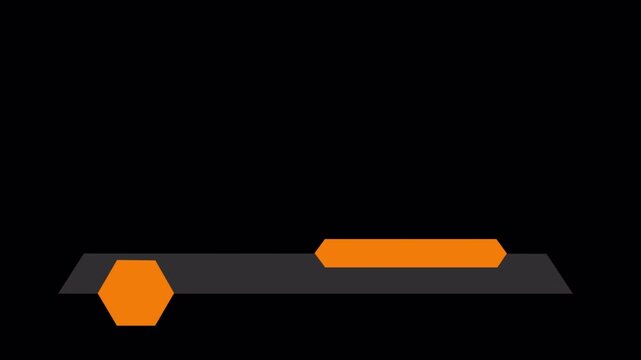 Lower third title bar animation. Modern geometric banner with hexagon design on transparent background