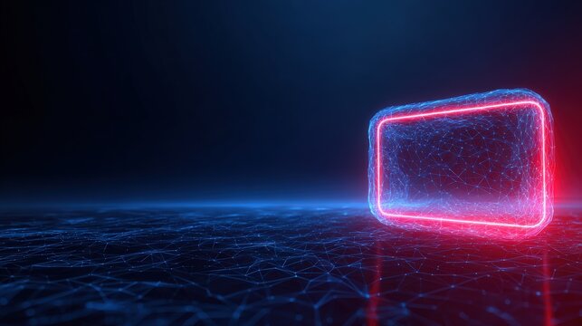 A vibrant digital display encased in an electric neon frame pulses with energy against a futuristic backdrop. ..Created with Generative AI, not depicting real subjects.