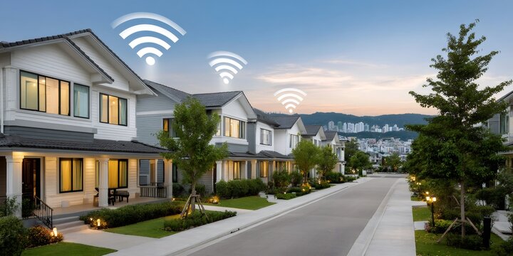 Modern residential neighborhood connectivity with smart home wifi technology