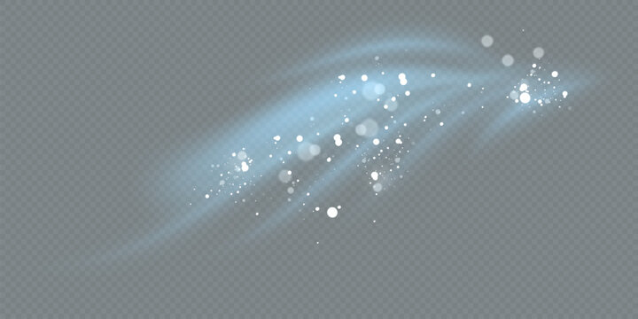 Air, wind effect isolated on transparent background. Airflow overlay fresh air for cleaning, cooling or changing the air. Wind Wave Effect. 3D vector illustration