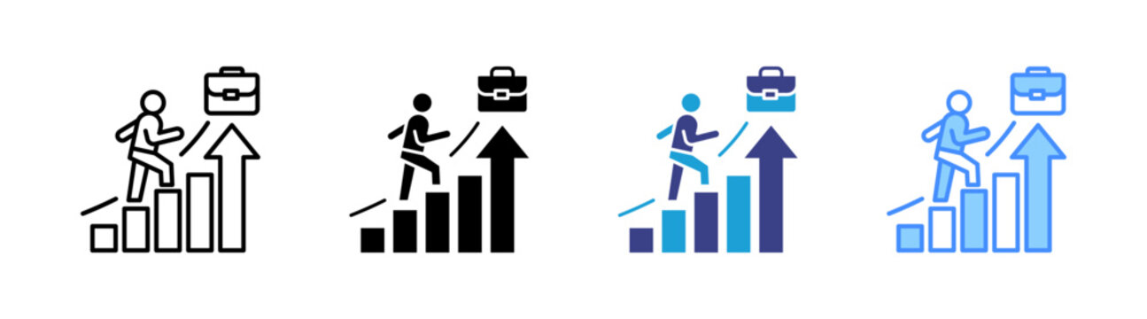 Job Enrichment icon set multiple style collection