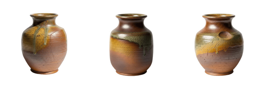 arth Tone Glazed Ceramic Pot Vase PNG