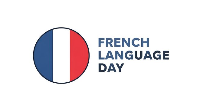 French language day logo with blue red and white colors