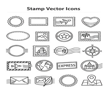 Stamp Vectors Set, Rubber Stamp Collection, Grunge and Vintage Seal Design Elements