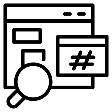 SEO Online Keyword Research Analysis Tool line icon