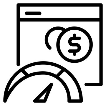 SEO Online Performance Speed Optimization Meter line icon