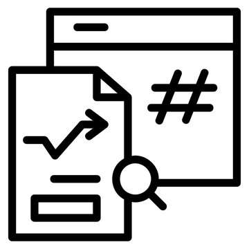 SEO Online Keyword Research Document Analysis line icon