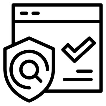 SEO Online Secure Website Protection Verification line icon