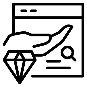 SEO Premium Online Link Outreach Strategy line icon