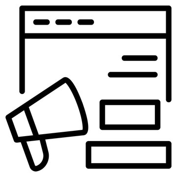 SEO Online Digital Marketing Campaign Promotion line icon