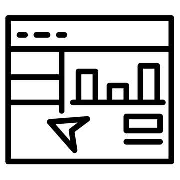 SEO Online Website Traffic Analytics Dashboard line icon