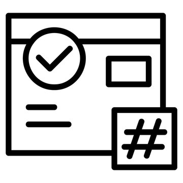 SEO Online Keyword Optimization Verification line icon