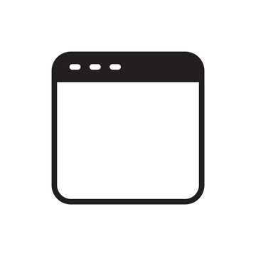 Empty web browser window frame for interface design icon