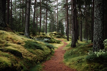 Fototapeta premium winding path in the forest