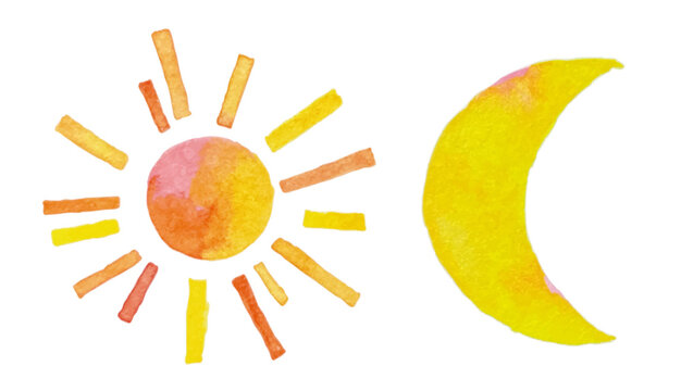 Day and night concept illustration for education