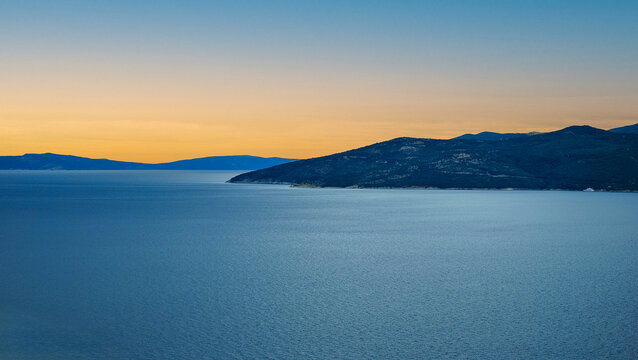 the sunset reveals the beautiful nature of the Croatian sea