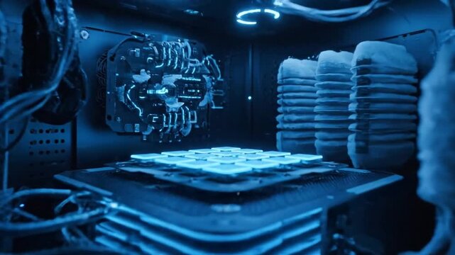 Futuristic technology and computer systems.