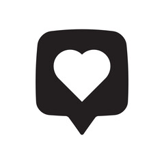 Obraz premium Love Notification and Social Media Like Icon