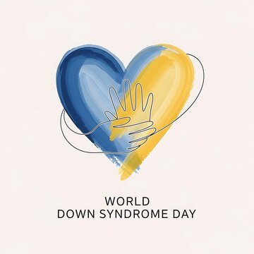 World down syndrome day awareness ribbon heart symbol