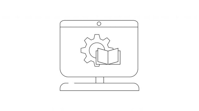 Computer Manual Icon Animation - Technology Guide and Settings.