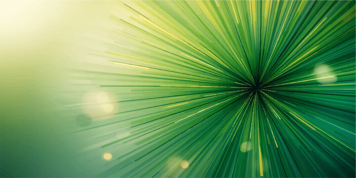 A bright abstract green background featuring a digital explosion of light rays and motion lines with a fractal texture design for a high-energy wallpaper backdrop