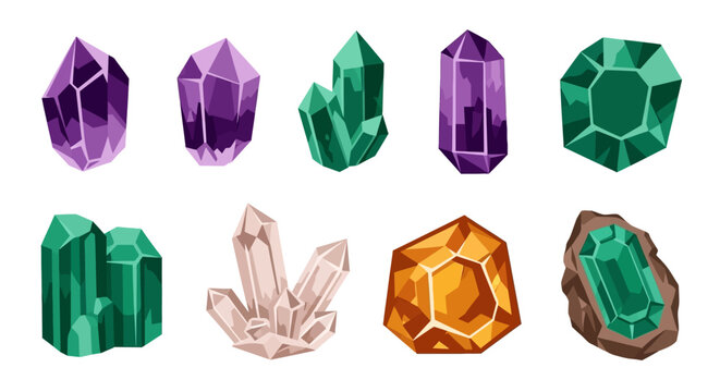 colorful crystal gemstones and minerals