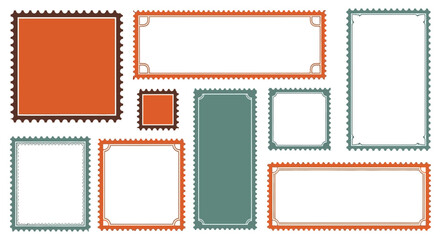 Obraz premium vintage postage stamp templates, blank labels, and borders