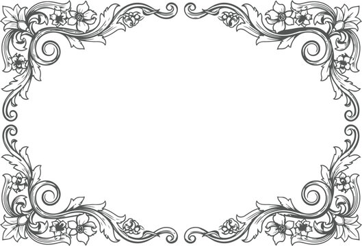decorative frame with floral ornament