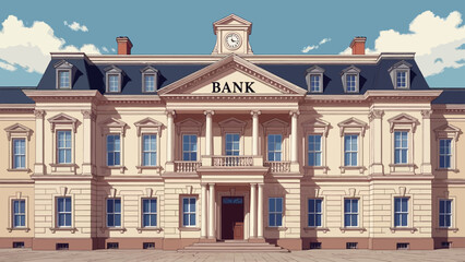 Old historic buildings in the old towns of Gdańsk and Warsaw showing traditional European architecture under a blue sky in Poland © Ayat