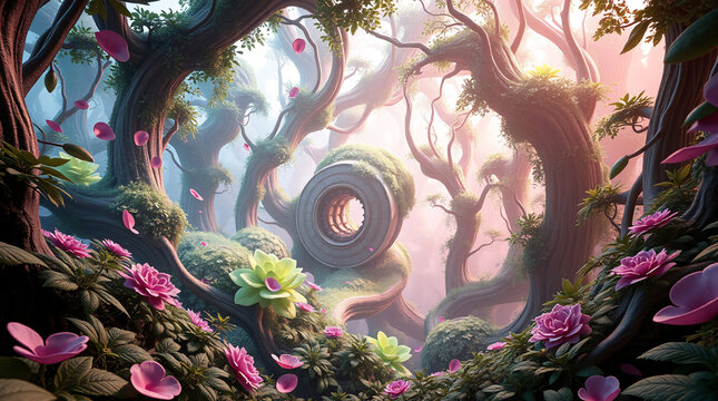 A Whimsical Gnarled Forest Cavern and the Mystery of the Impossible Concentric Stone Core