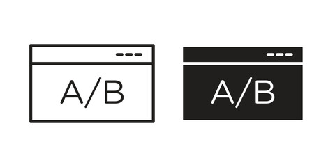 A B testing icon with black color and editable vector © Pop