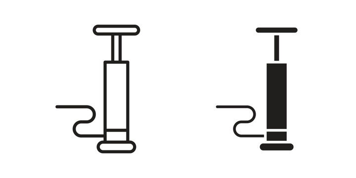 Air pump icon with black color and editable vector
