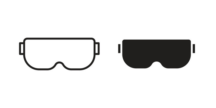 AR headset icon with black color and editable vector