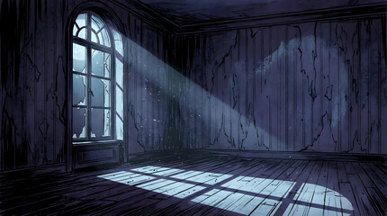 Obraz premium Light Beam Through Window Pane.